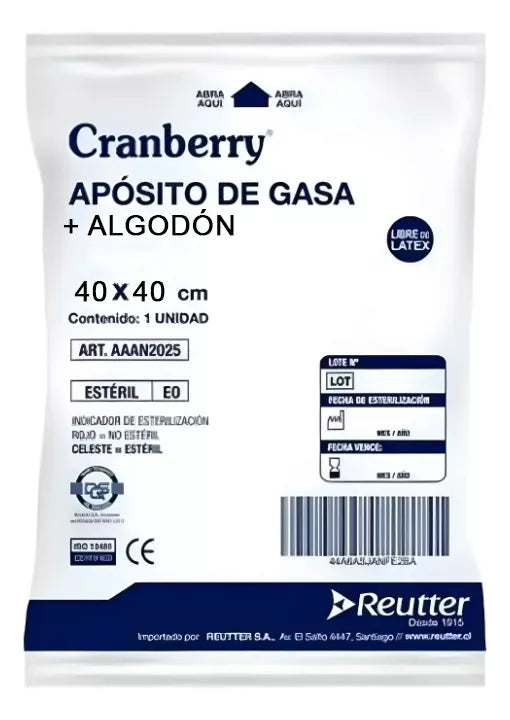 APOSITO DE GASA ALGODON 40 x 40 cm