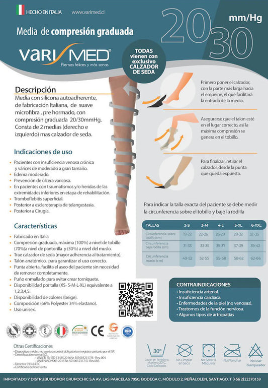 Media Varimed compresión graduada 20-30 mmHg