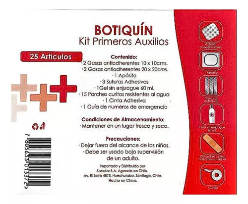 BOTIQUIN PLASTICO 25 PCS.