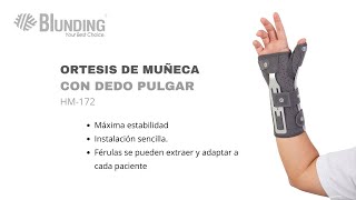 ORTESIS MUÑECA FERULA CON DEDO PULGAR